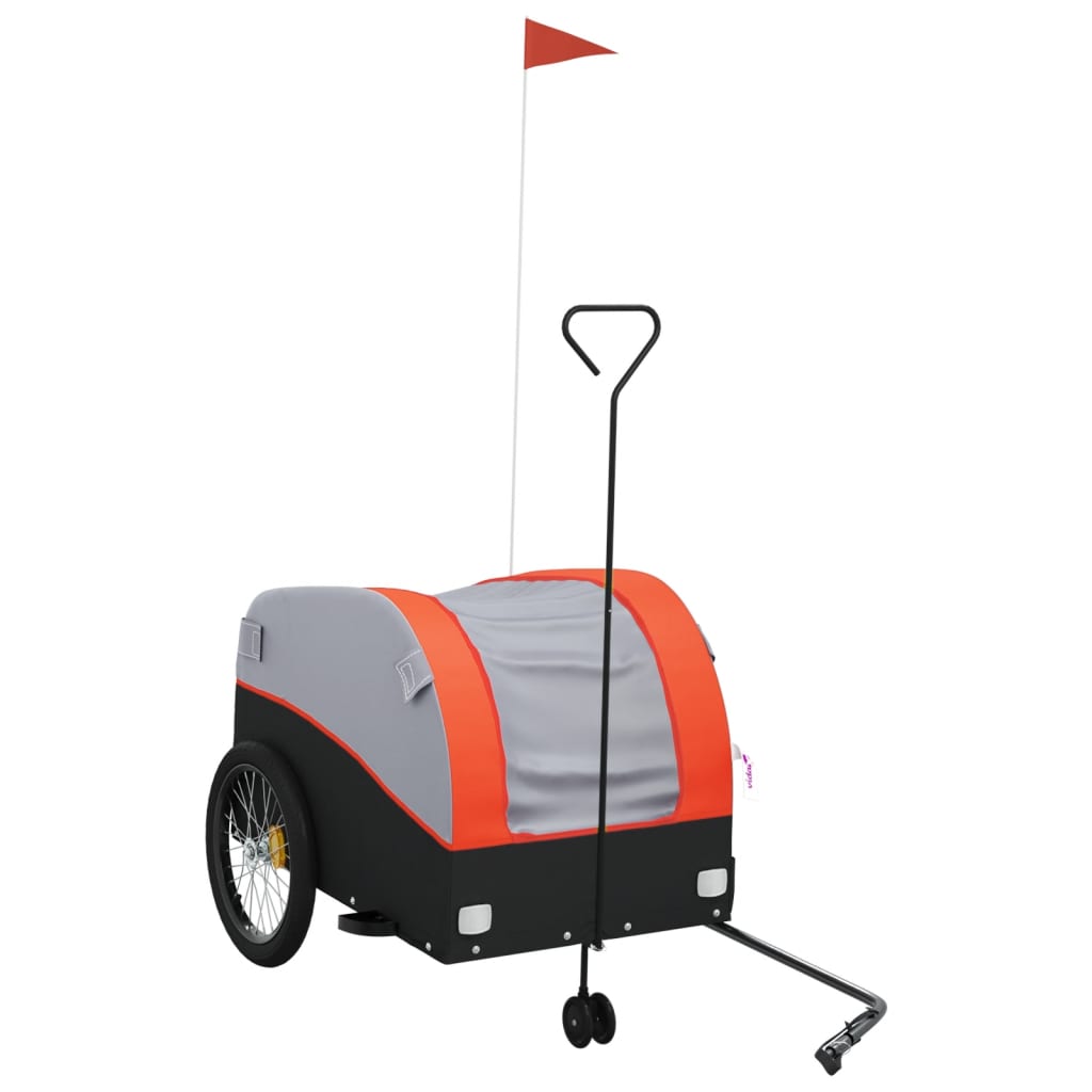 vidaXL Przyczepka rowerowa, czarno-pomarańczowa, 45 kg, żelazo