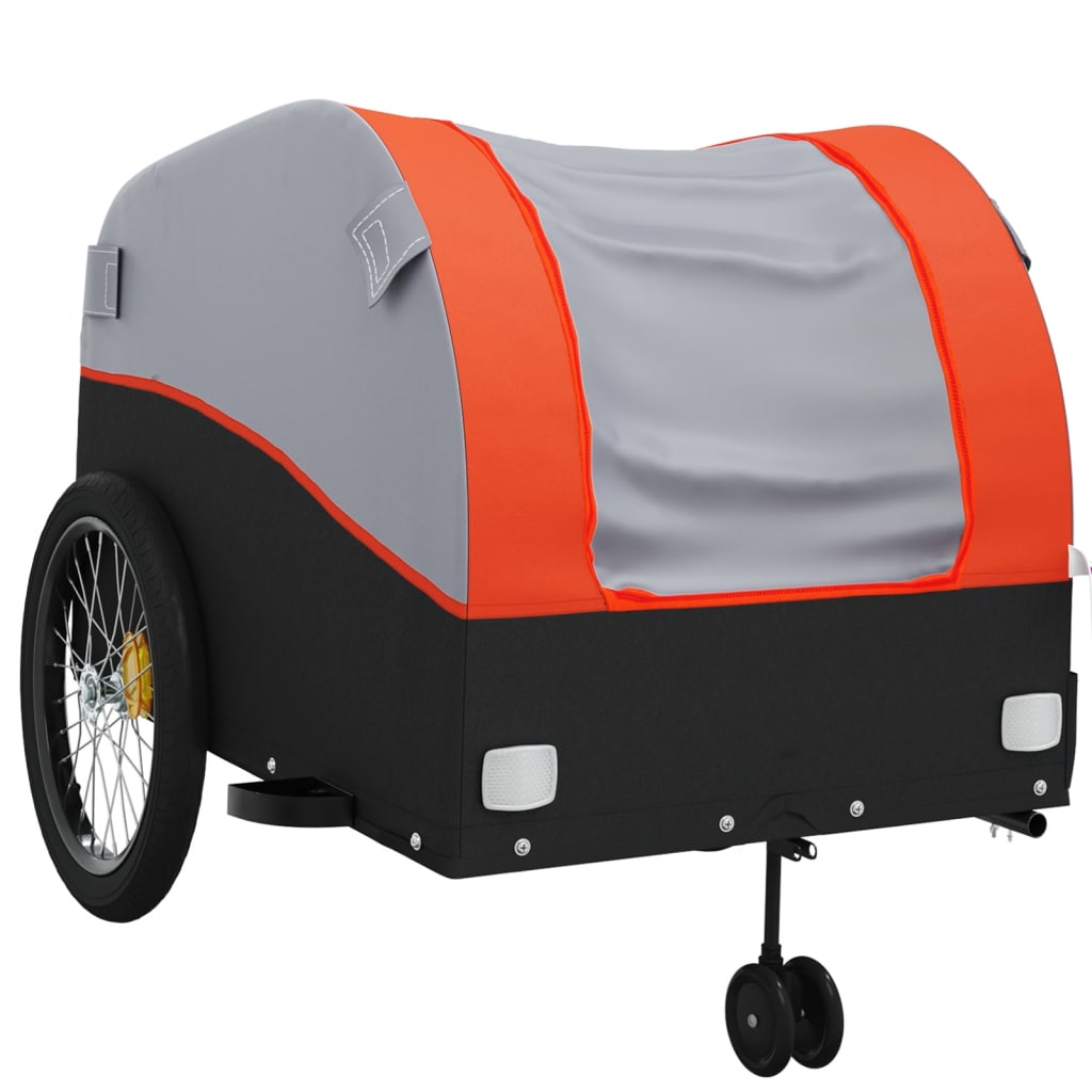 vidaXL Przyczepka rowerowa, czarno-pomarańczowa, 45 kg, żelazo