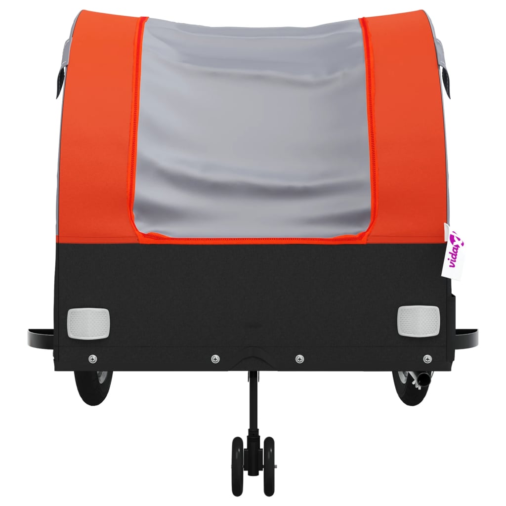 vidaXL Przyczepka rowerowa, czarno-pomarańczowa, 45 kg, żelazo