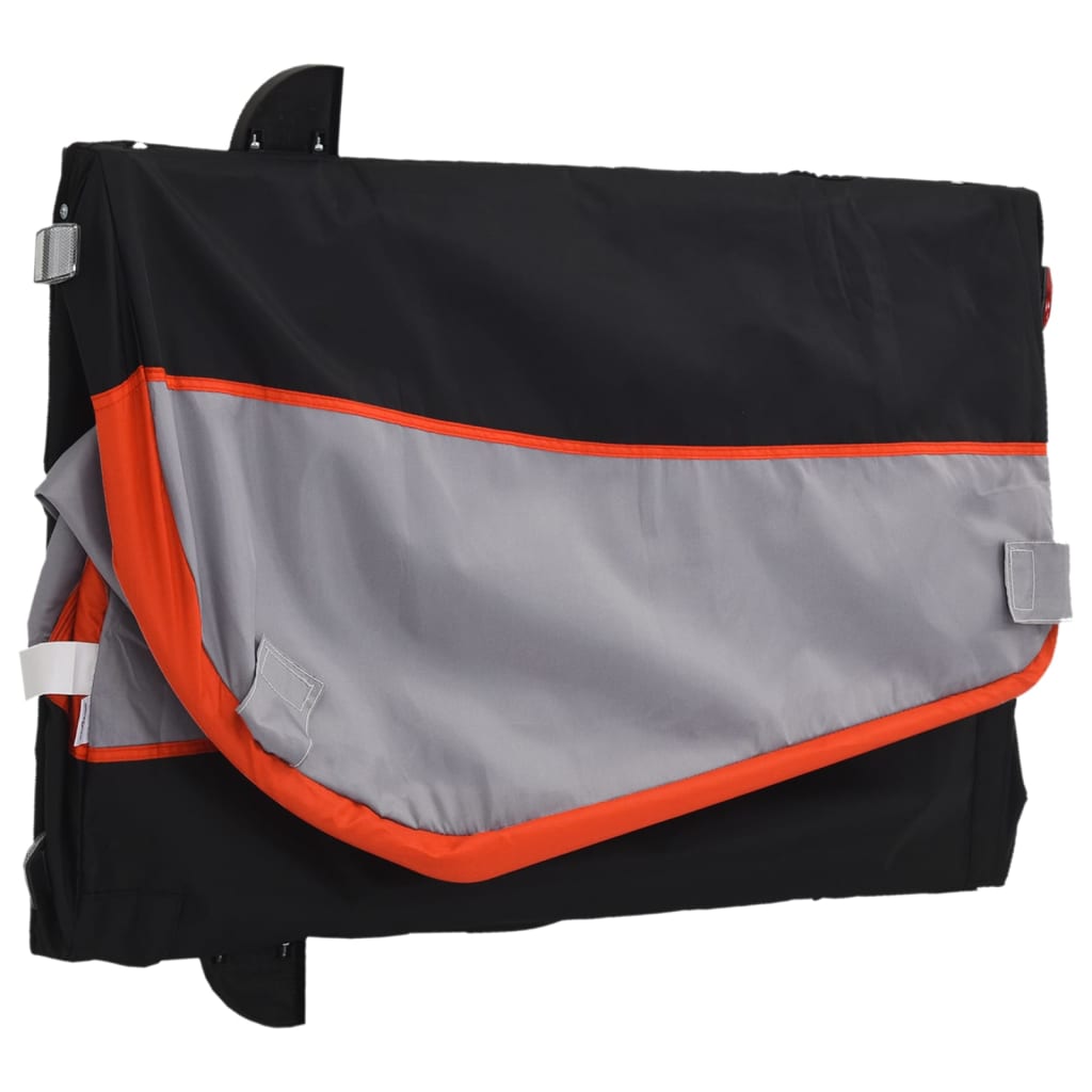 vidaXL Przyczepka rowerowa, czarno-pomarańczowa, 45 kg, żelazo