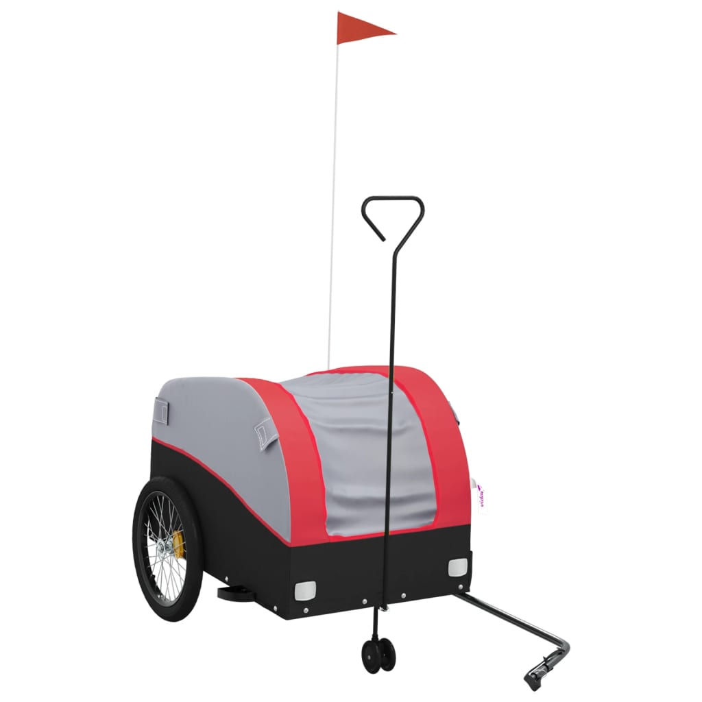 vidaXL Przyczepka rowerowa, czarno-czerwona, 45 kg, żelazo