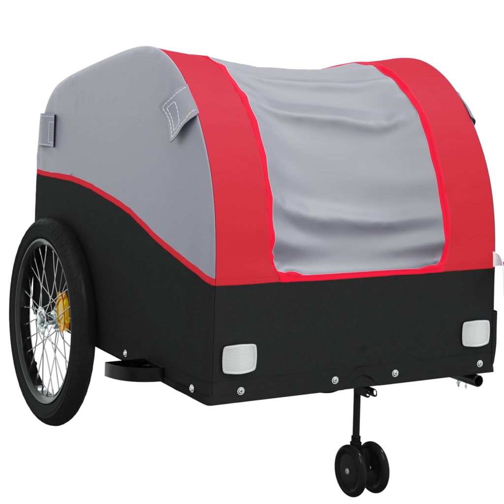 vidaXL Przyczepka rowerowa, czarno-czerwona, 45 kg, żelazo