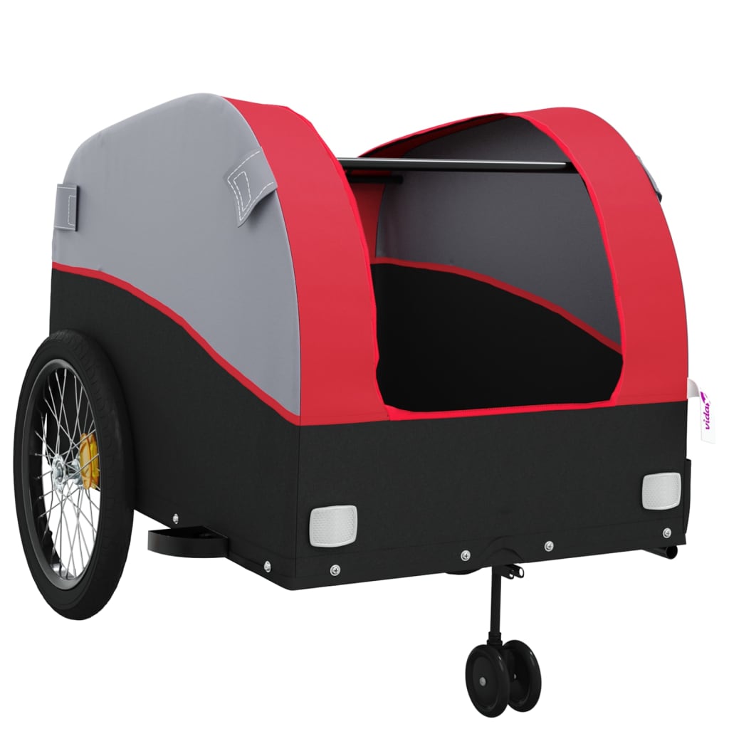 vidaXL Przyczepka rowerowa, czarno-czerwona, 45 kg, żelazo
