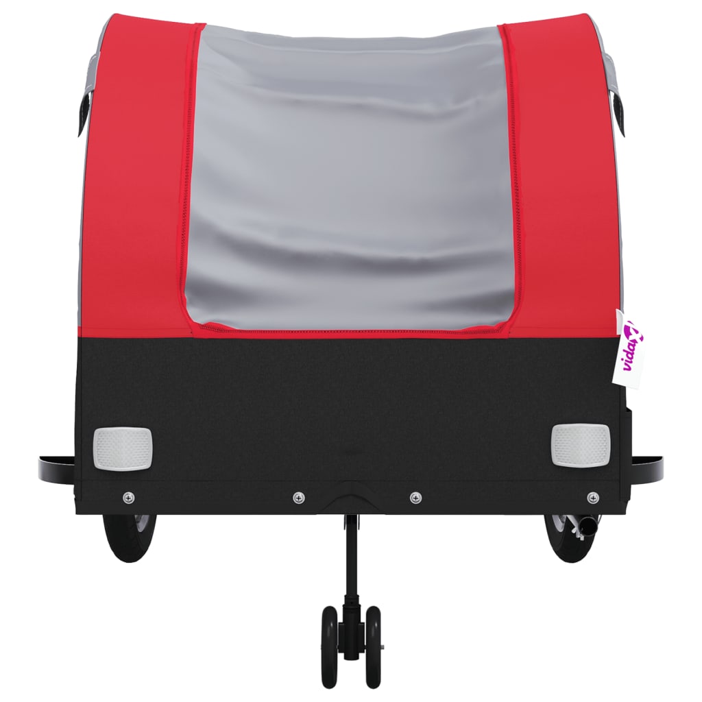 vidaXL Przyczepka rowerowa, czarno-czerwona, 45 kg, żelazo