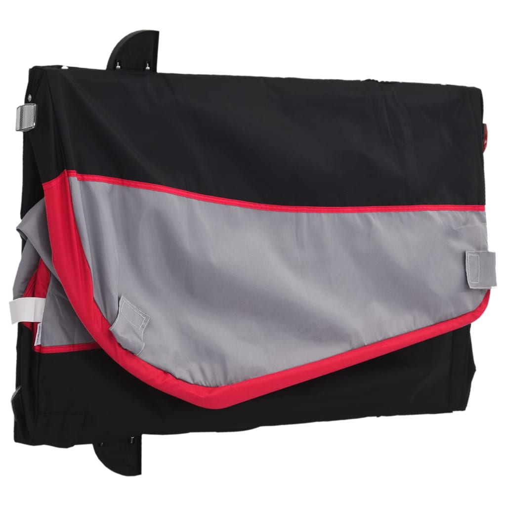 vidaXL Przyczepka rowerowa, czarno-czerwona, 45 kg, żelazo