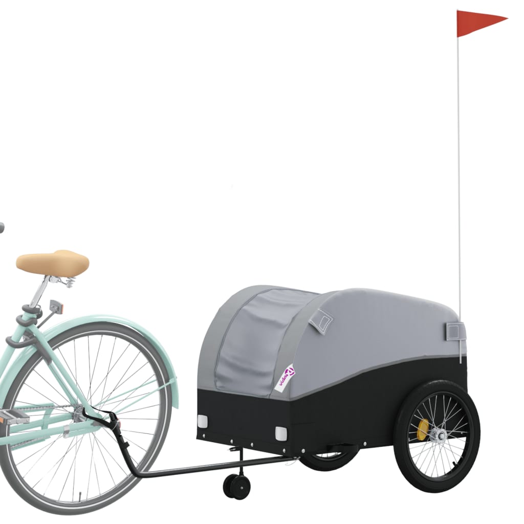 vidaXL Przyczepka rowerowa, czarno-szara, 45 kg, żelazo