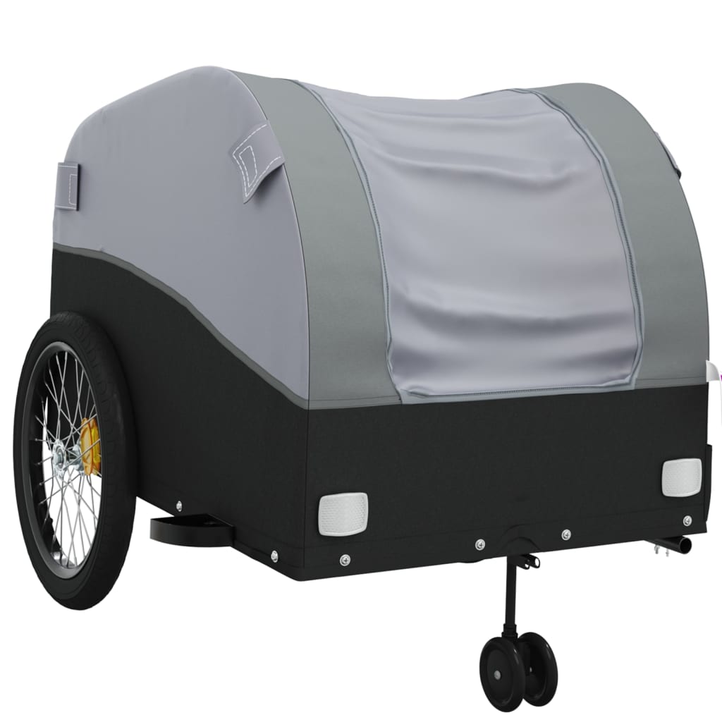 vidaXL Przyczepka rowerowa, czarno-szara, 45 kg, żelazo