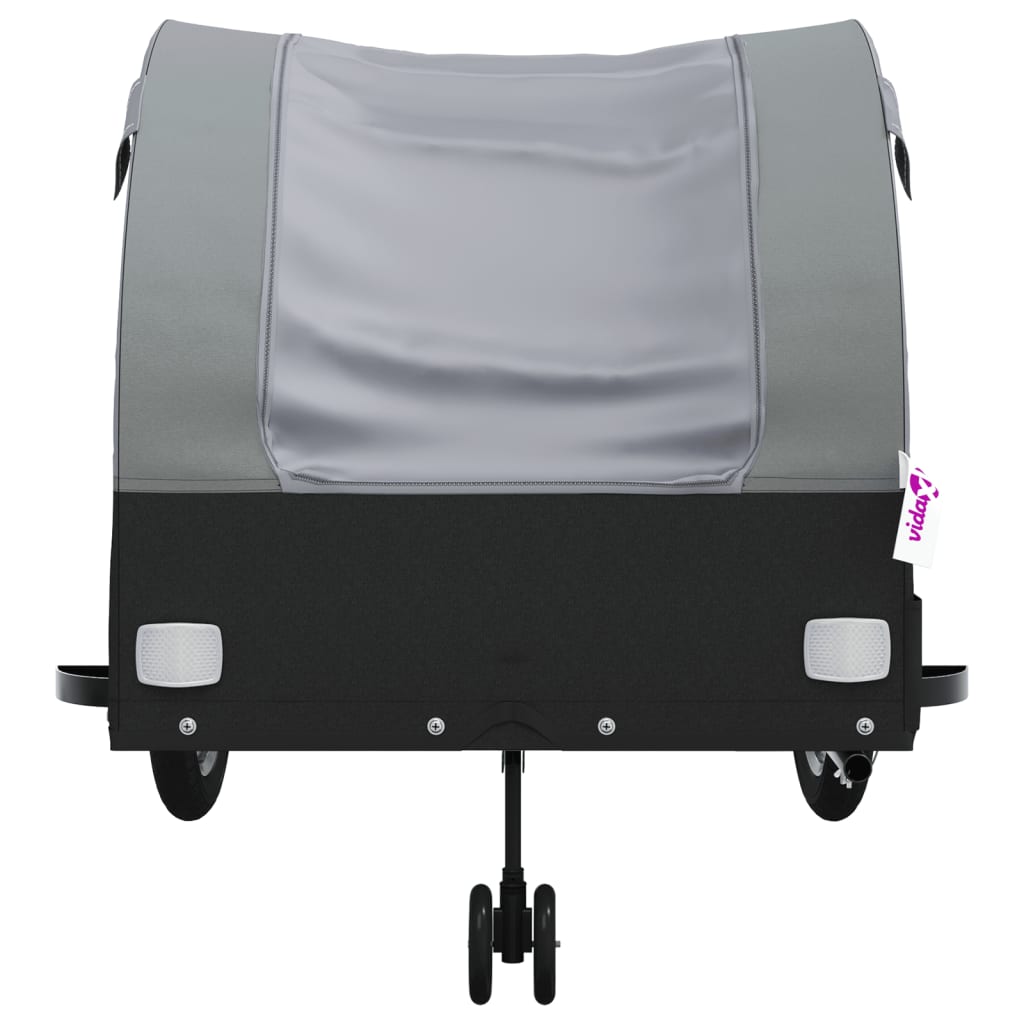 vidaXL Przyczepka rowerowa, czarno-szara, 45 kg, żelazo
