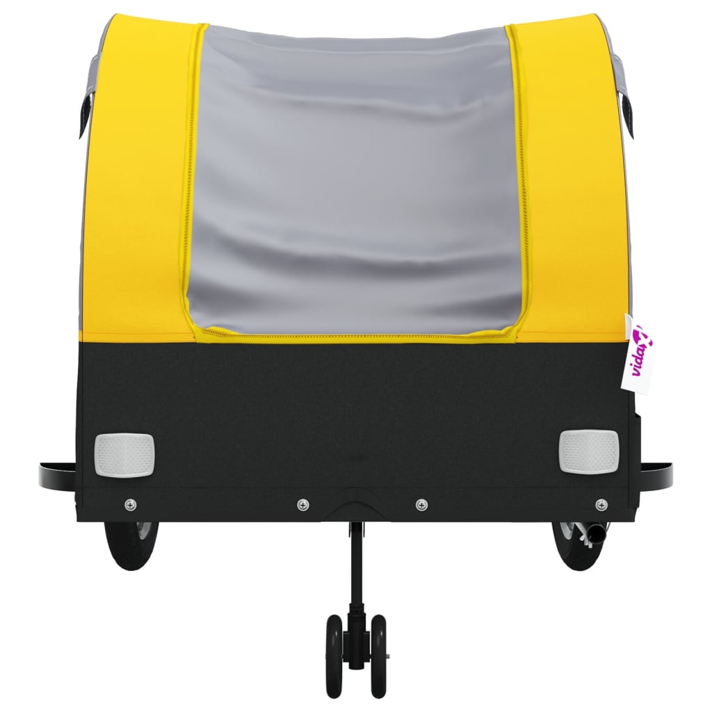 vidaXL Przyczepka rowerowa, czarno-żółta, 45 kg, żelazo