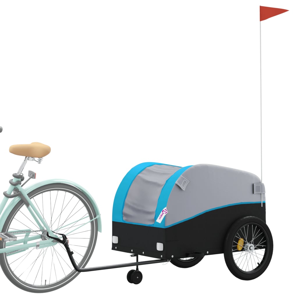 vidaXL Przyczepka rowerowa, czarno-niebieska, 45 kg, żelazo