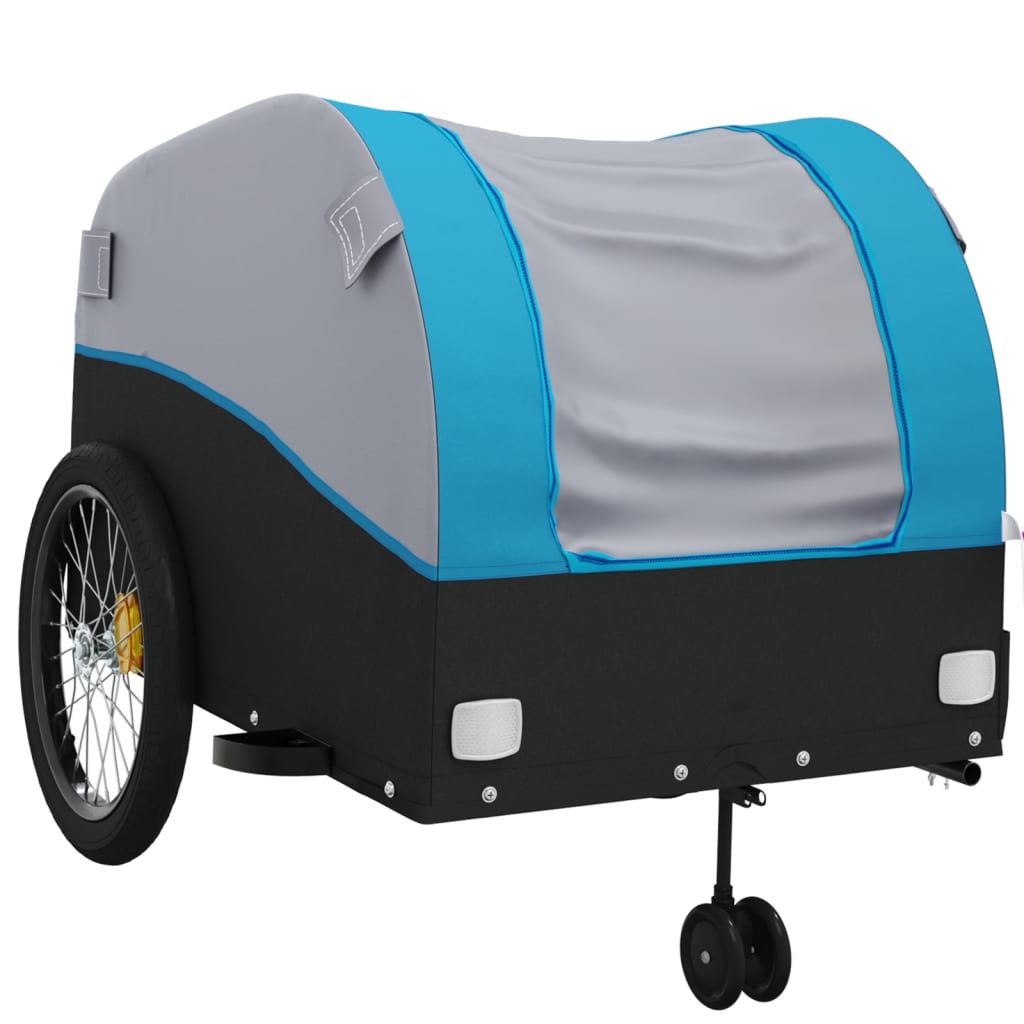 vidaXL Przyczepka rowerowa, czarno-niebieska, 45 kg, żelazo