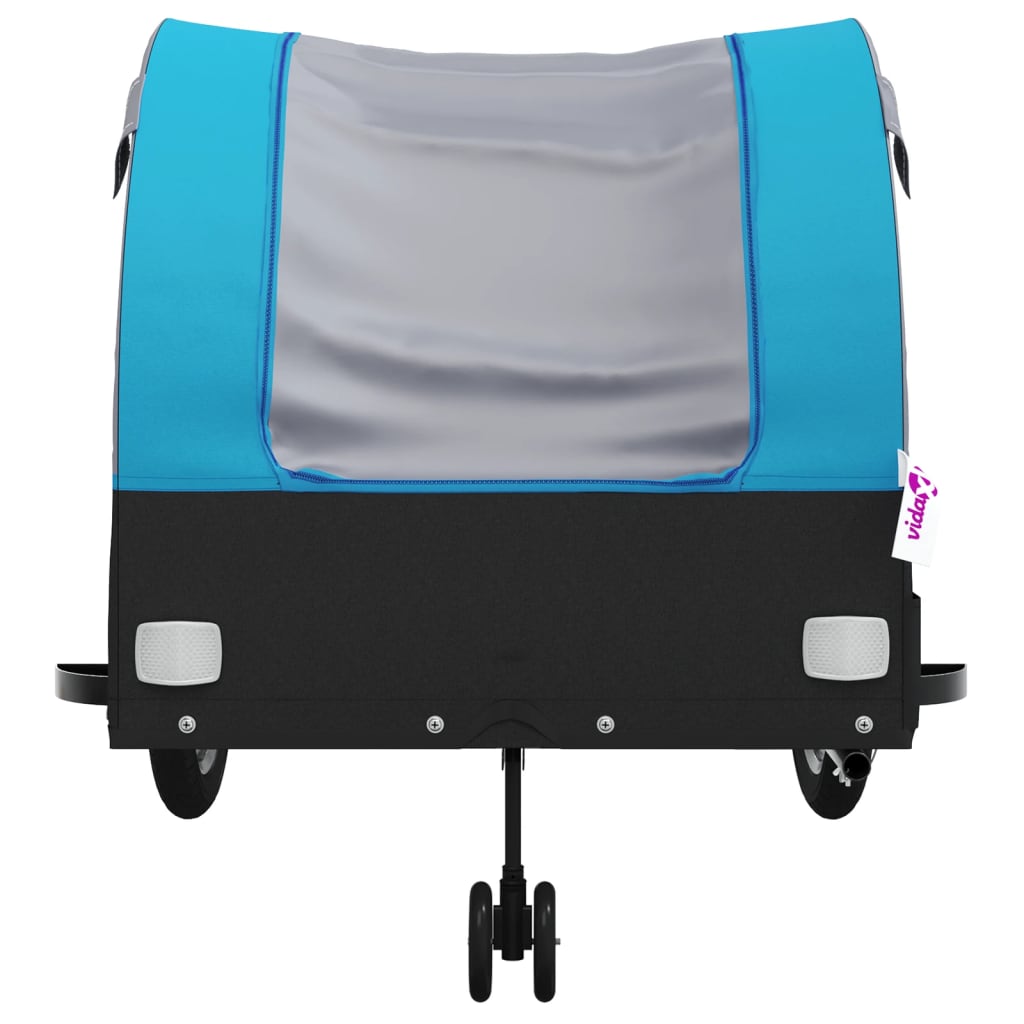 vidaXL Przyczepka rowerowa, czarno-niebieska, 45 kg, żelazo