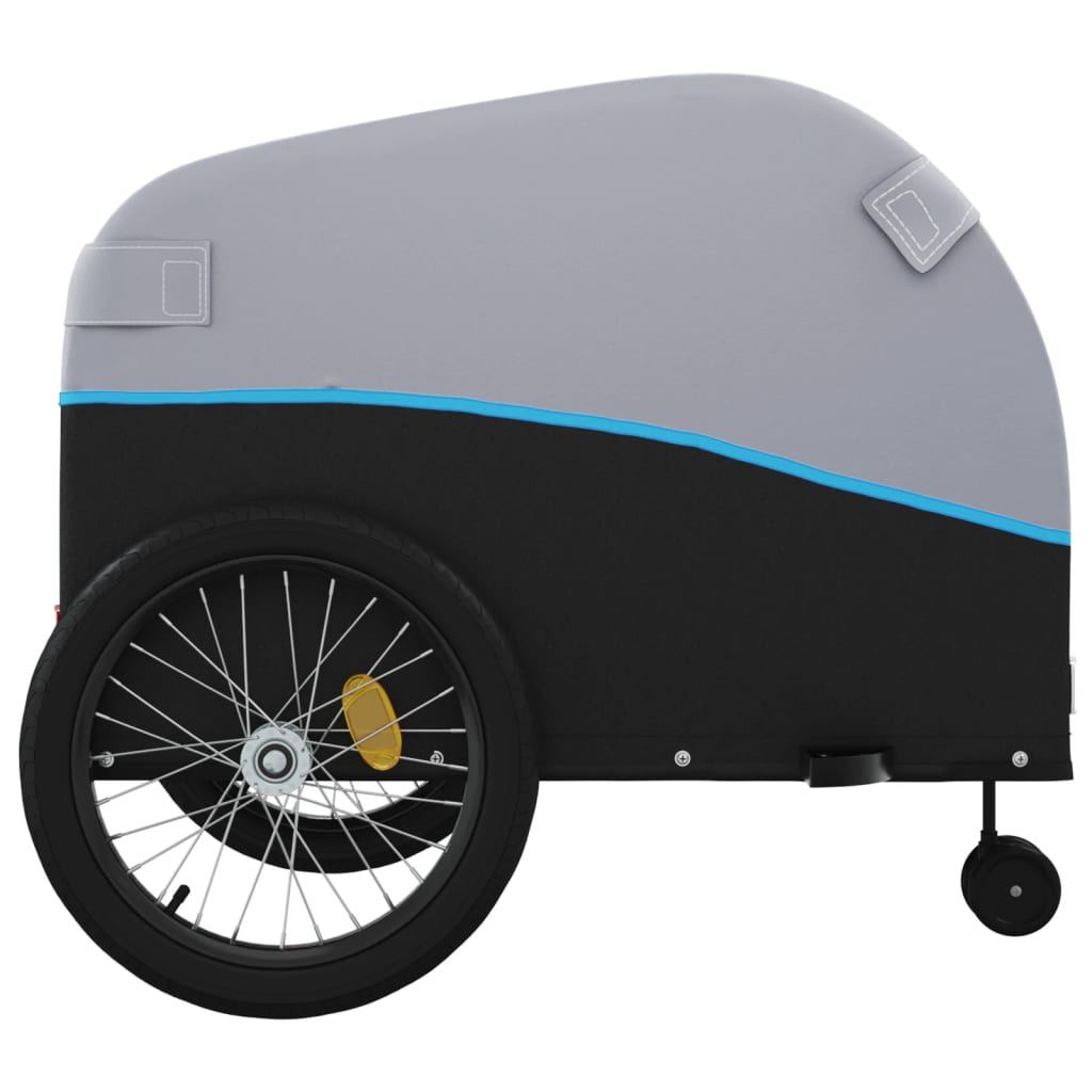 vidaXL Przyczepka rowerowa, czarno-niebieska, 45 kg, żelazo