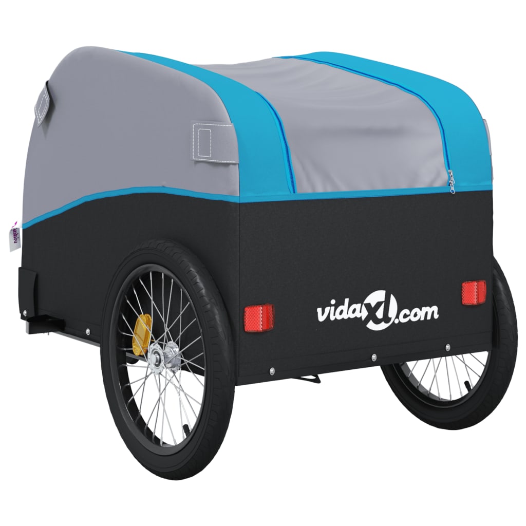 vidaXL Przyczepka rowerowa, czarno-niebieska, 45 kg, żelazo