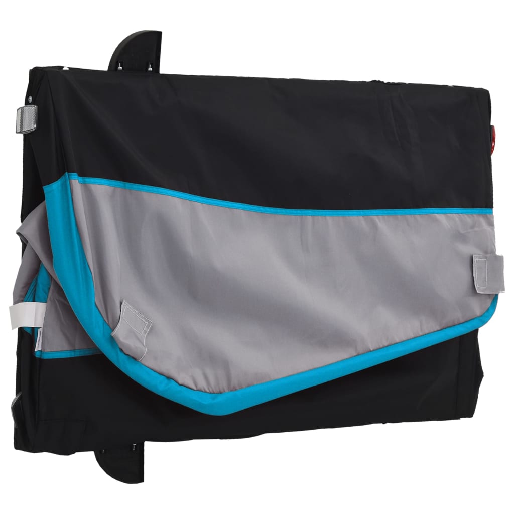 vidaXL Przyczepka rowerowa, czarno-niebieska, 45 kg, żelazo