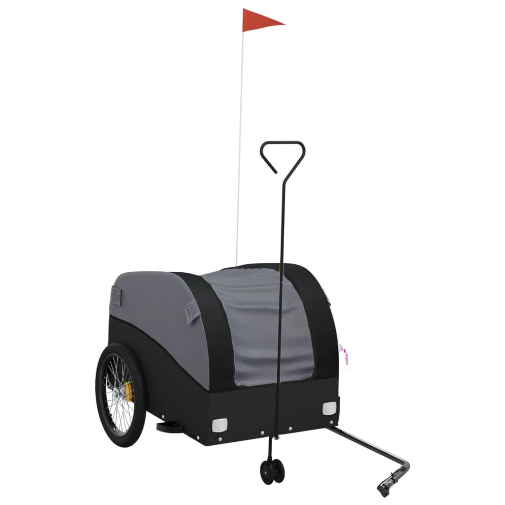 vidaXL Przyczepka rowerowa, czarna, 45 kg, żelazo