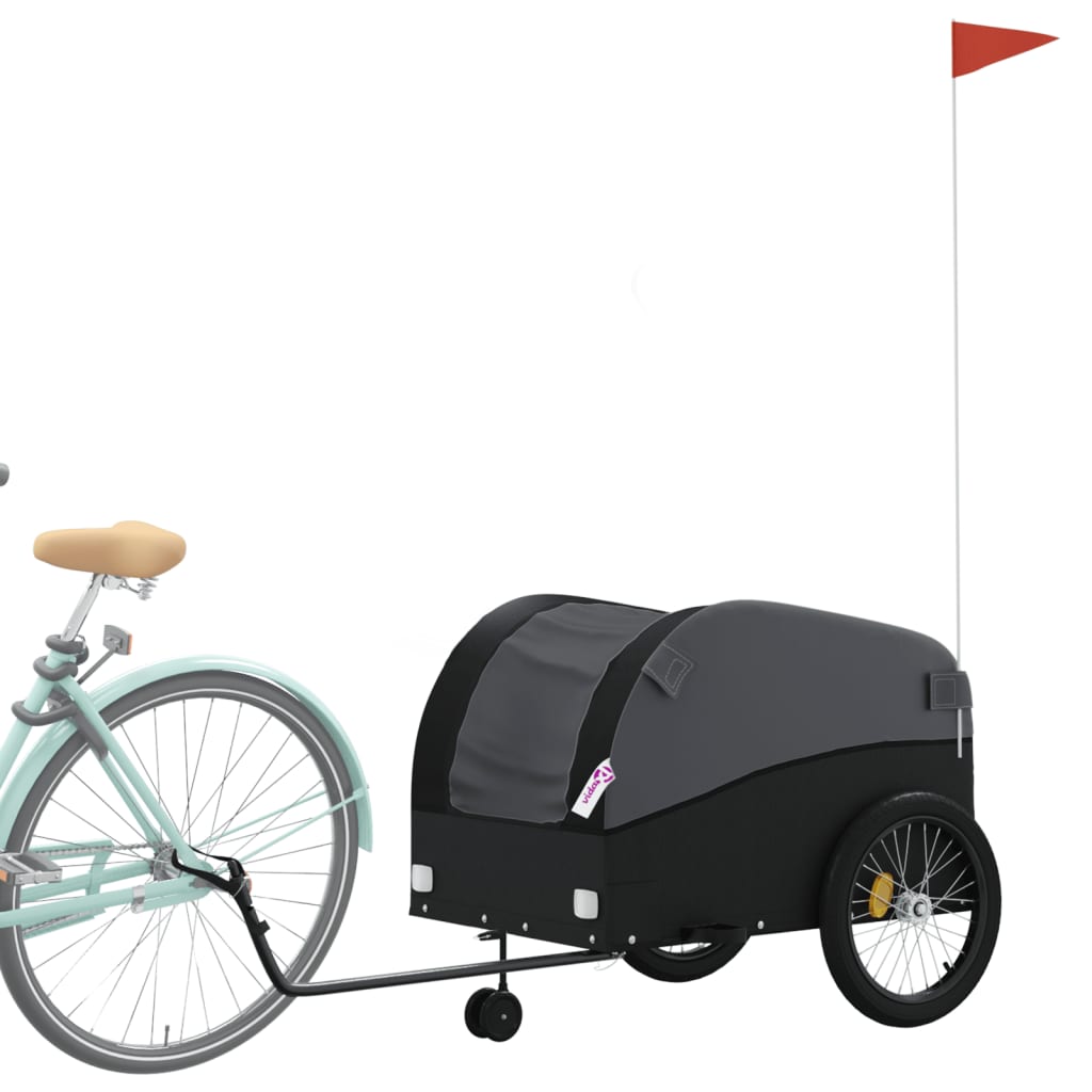 vidaXL Przyczepka rowerowa, czarna, 45 kg, żelazo