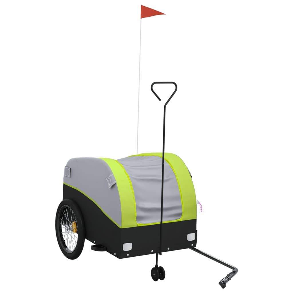 vidaXL Przyczepka rowerowa, czarno-zielona, 45 kg, żelazo