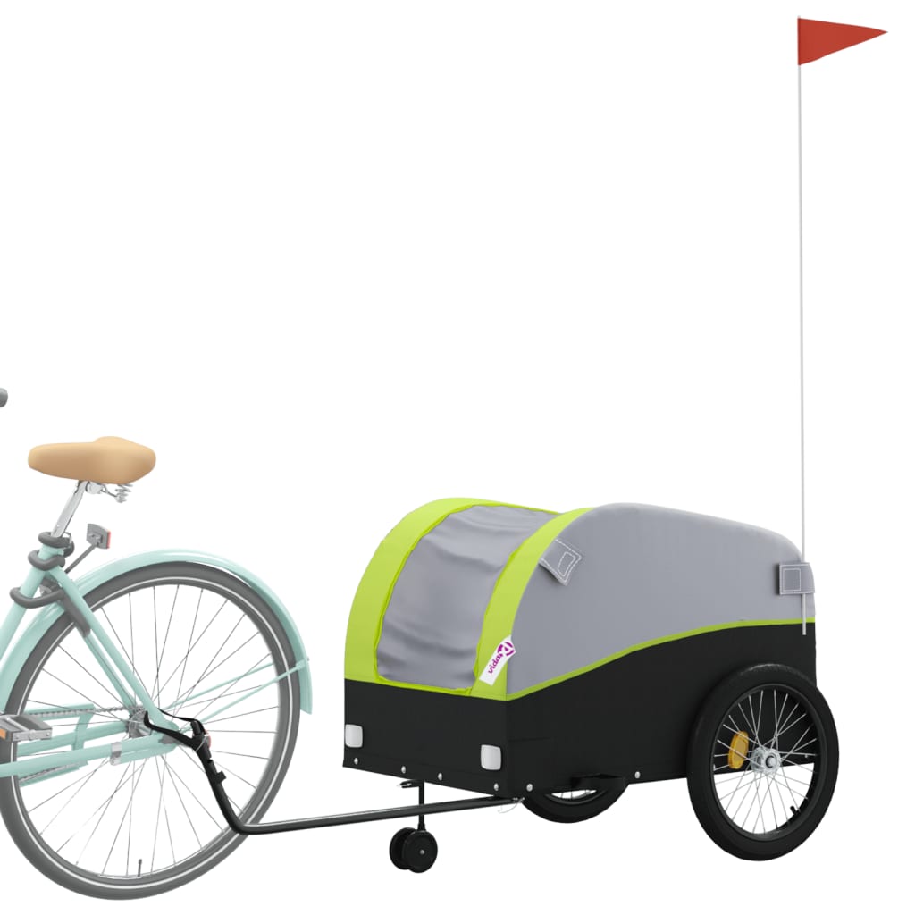 vidaXL Przyczepka rowerowa, czarno-zielona, 45 kg, żelazo
