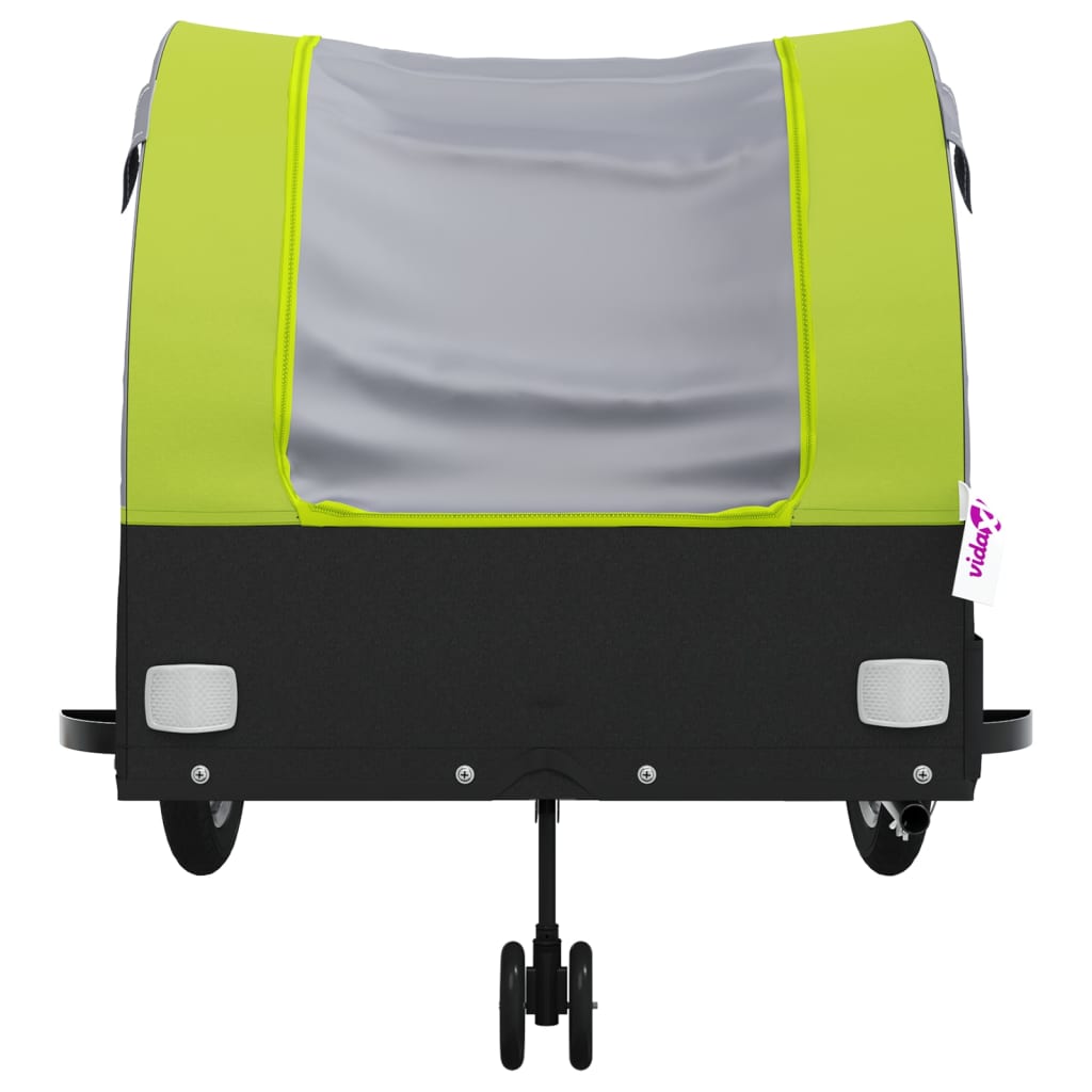 vidaXL Przyczepka rowerowa, czarno-zielona, 45 kg, żelazo