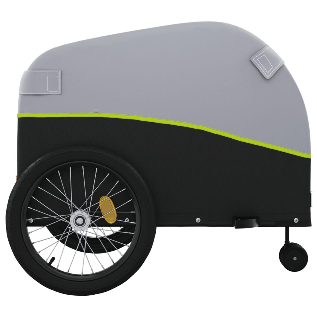 vidaXL Przyczepka rowerowa, czarno-zielona, 45 kg, żelazo