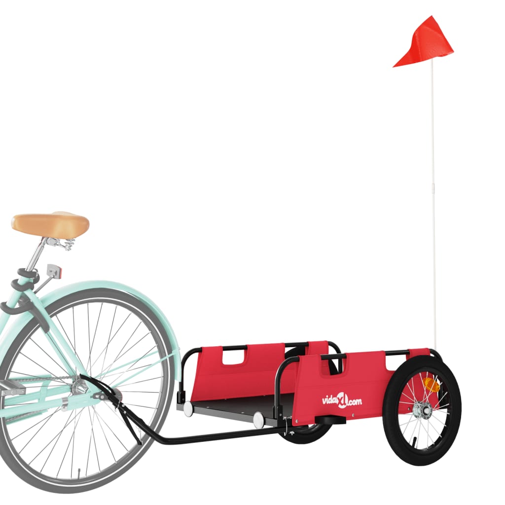 vidaXL Przyczepka rowerowa, czerwona, tkanina Oxford i żelazo