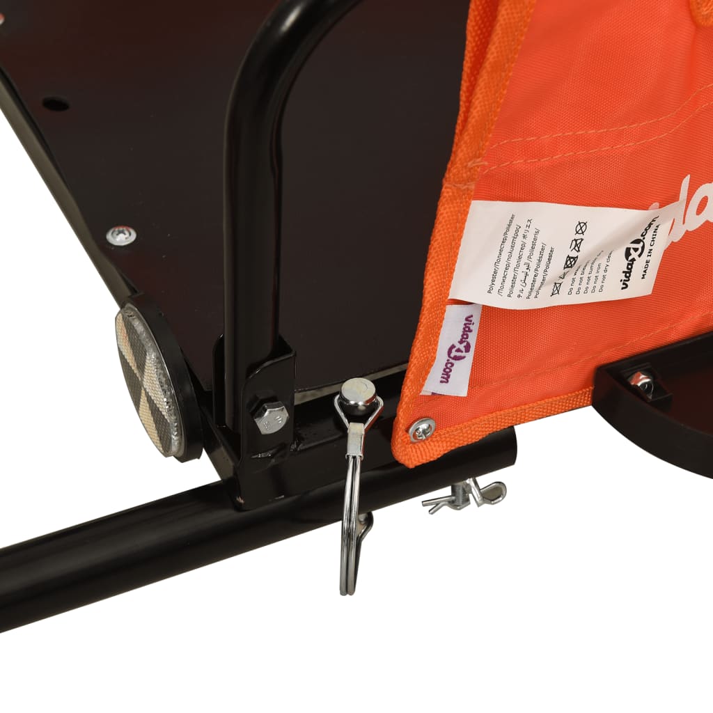 vidaXL Przyczepka rowerowa, pomarańczowa, tkanina Oxford i żelazo
