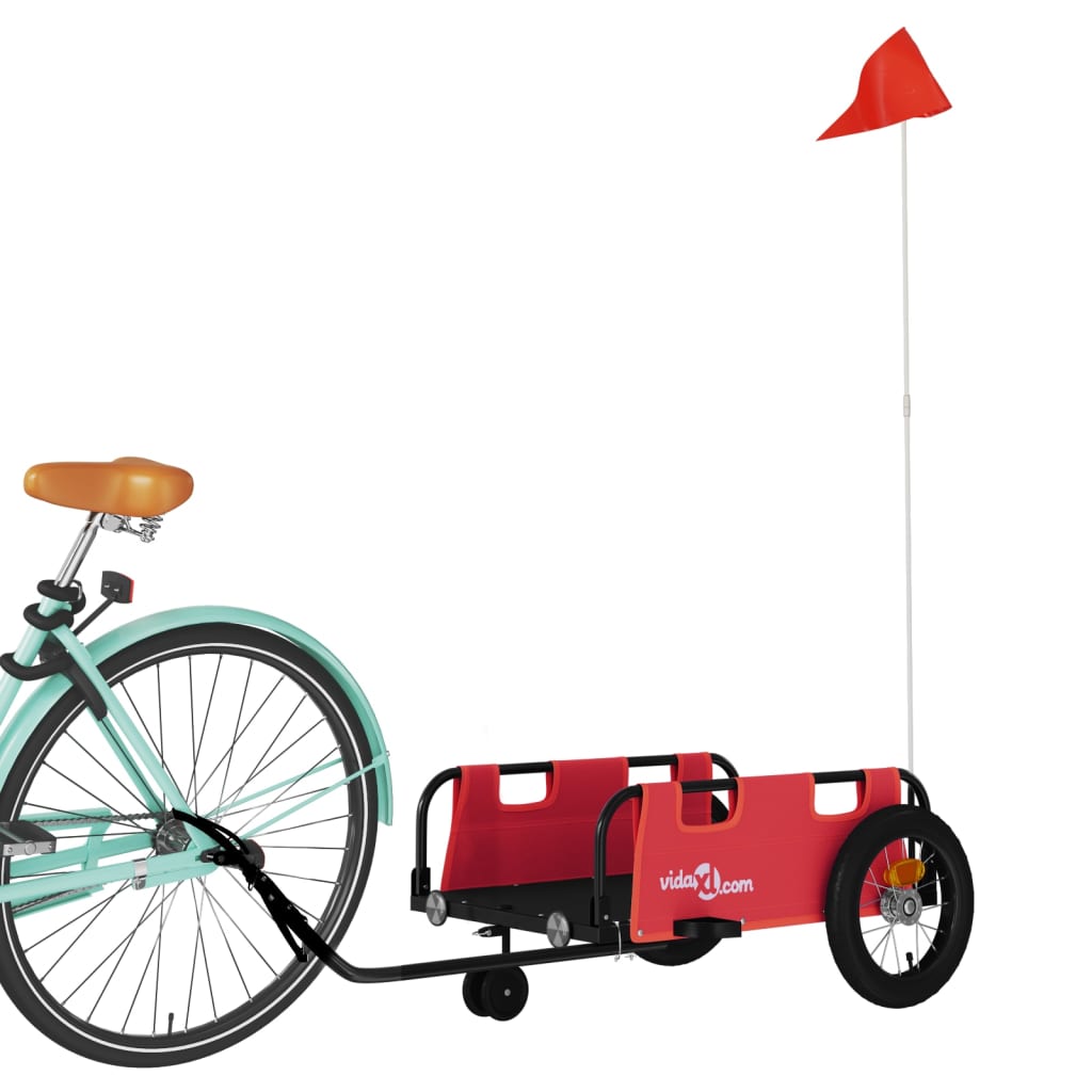 vidaXL Przyczepka rowerowa, czerwona, tkanina Oxford i żelazo