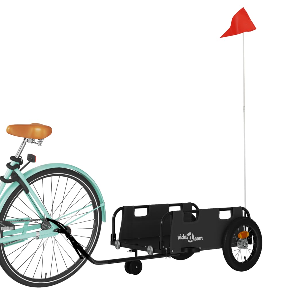 vidaXL Przyczepka rowerowa, czarna, tkanina Oxford i żelazo