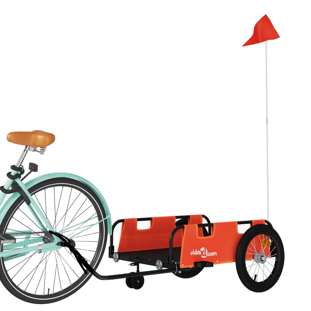 vidaXL Przyczepka rowerowa, pomarańczowa, tkanina Oxford i żelazo