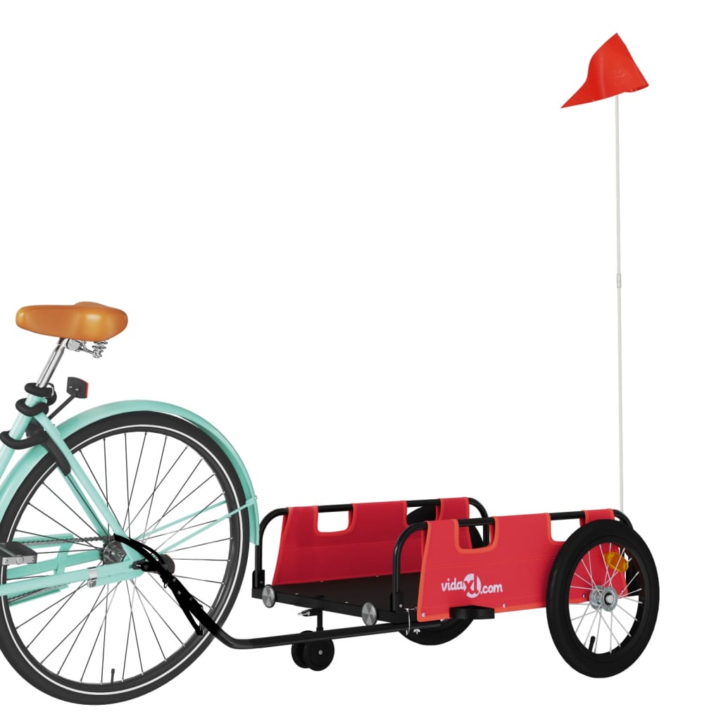 vidaXL Przyczepka rowerowa, czerwona, tkanina Oxford i żelazo