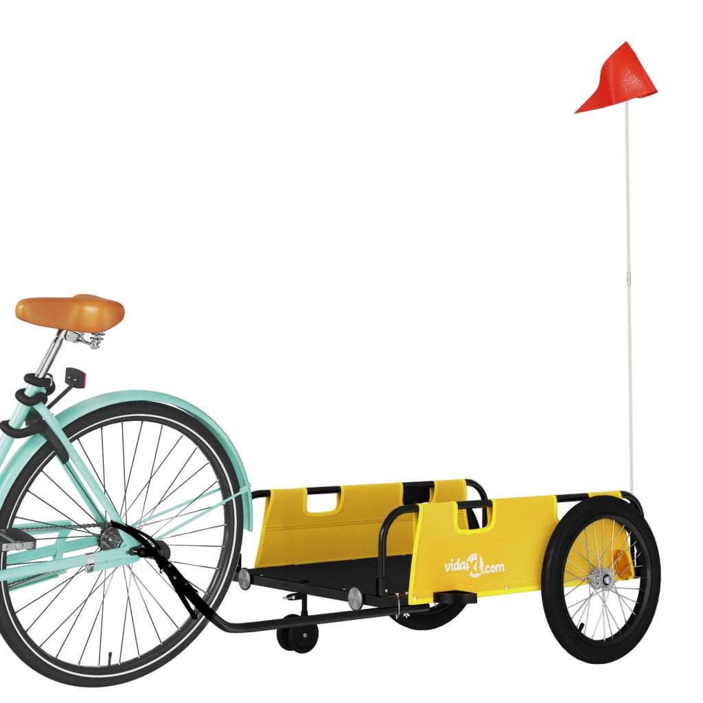 vidaXL Przyczepka rowerowa, żółto-czarna, tkanina Oxford i żelazo
