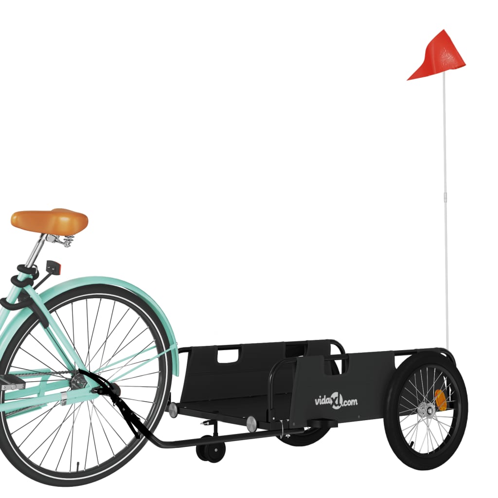 vidaXL Przyczepka rowerowa, czarna, tkanina Oxford i żelazo