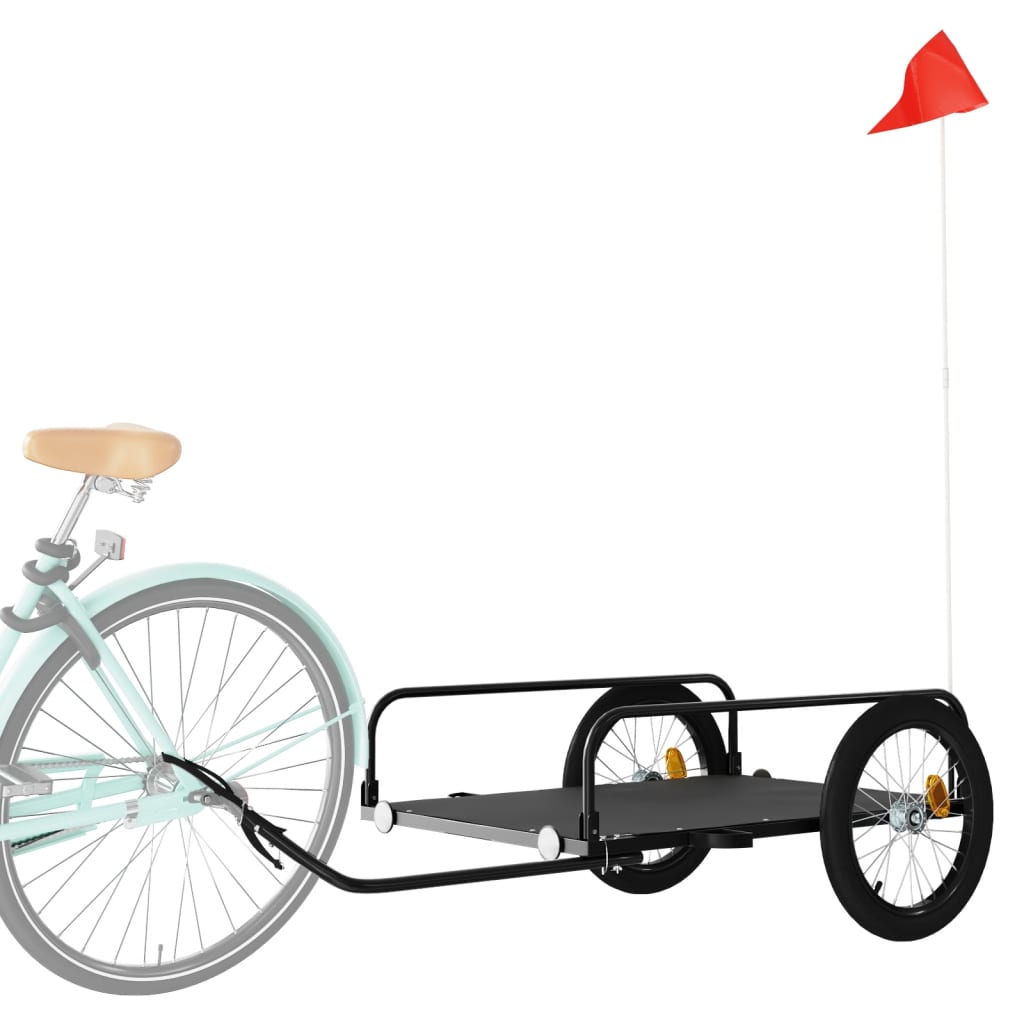 vidaXL Przyczepka rowerowa, czarna, 135x70x37 cm, żelazna