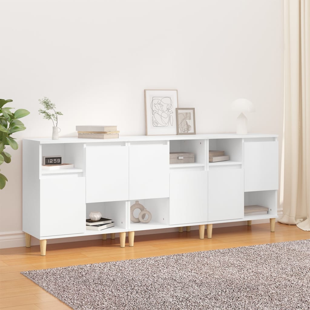 vidaXL Komody, 3 szt., białe, 60x35x70 cm, materiał drewnopochodny