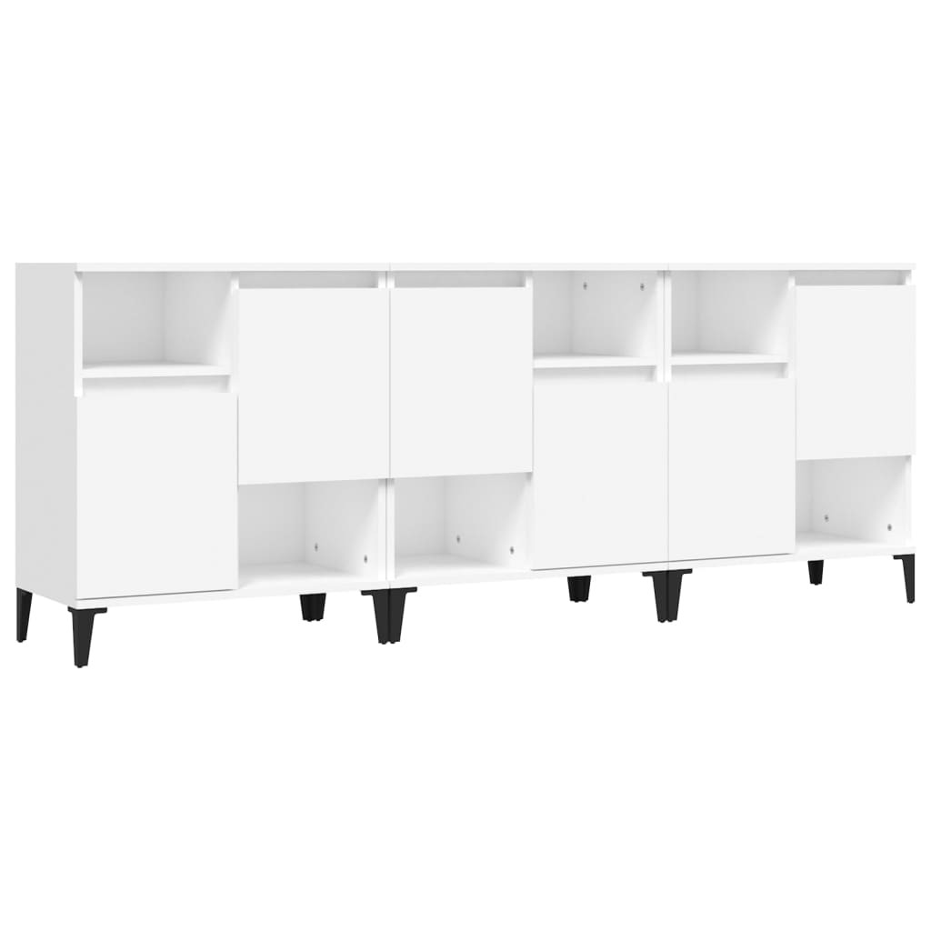 vidaXL Komody, 3 szt., białe, 60x35x70 cm, materiał drewnopochodny