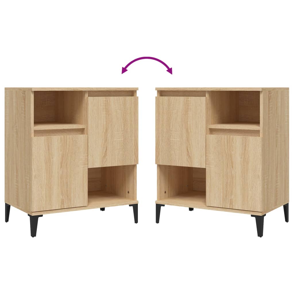 vidaXL Komody, 3 szt, dąb sonoma, 60x35x70 cm, materiał drewnopochodny