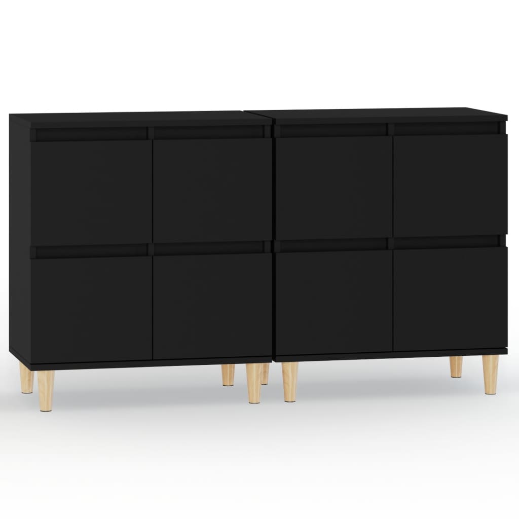 vidaXL Komody, 2 szt., czarne, 60x35x70 cm, materiał drewnopochodny