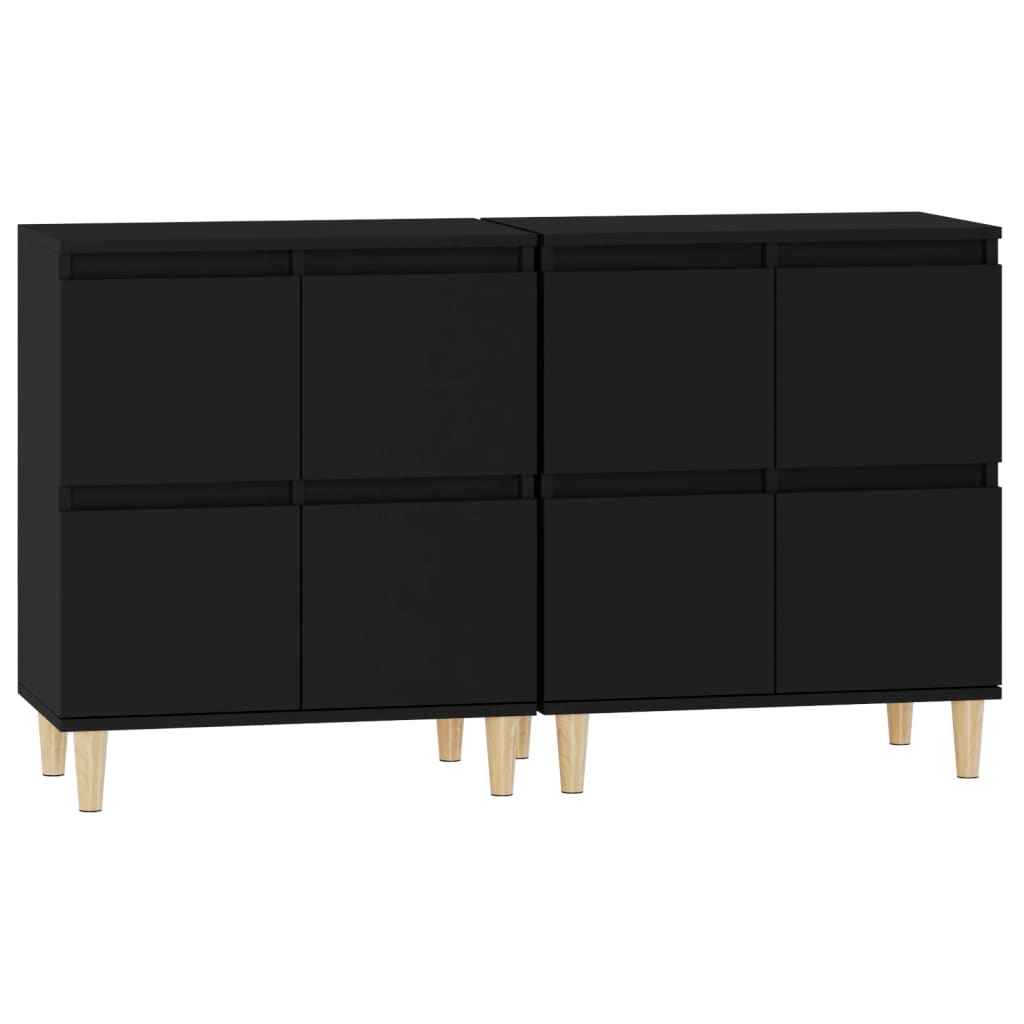 vidaXL Komody, 2 szt., czarne, 60x35x70 cm, materiał drewnopochodny