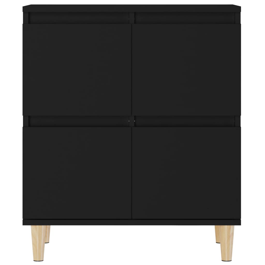 vidaXL Komody, 2 szt., czarne, 60x35x70 cm, materiał drewnopochodny