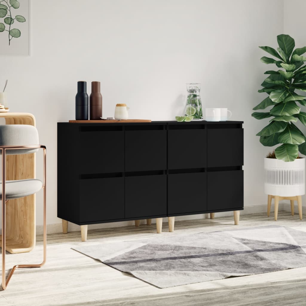 vidaXL Komody, 2 szt., czarne, 60x35x70 cm, materiał drewnopochodny