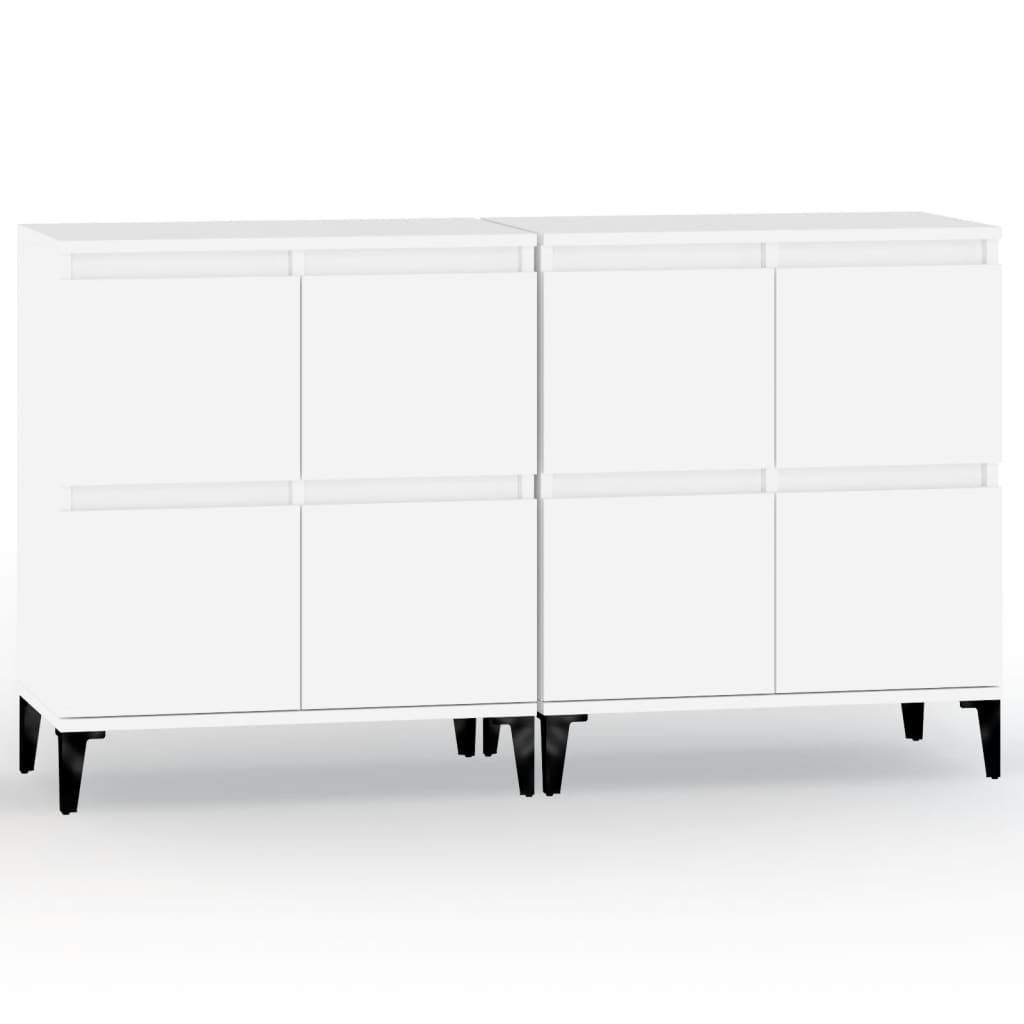 vidaXL Komody, 2 szt., białe, 60x35x70 cm, materiał drewnopochodny