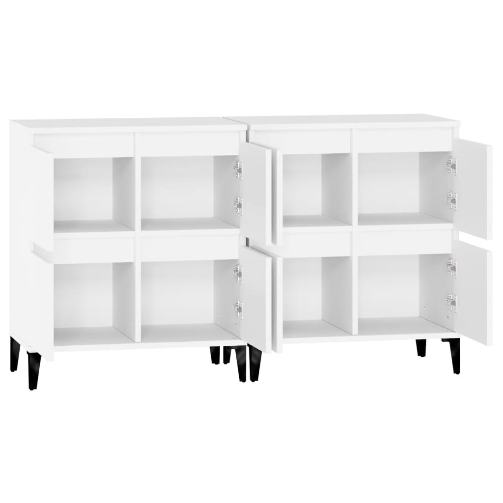 vidaXL Komody, 2 szt., białe, 60x35x70 cm, materiał drewnopochodny