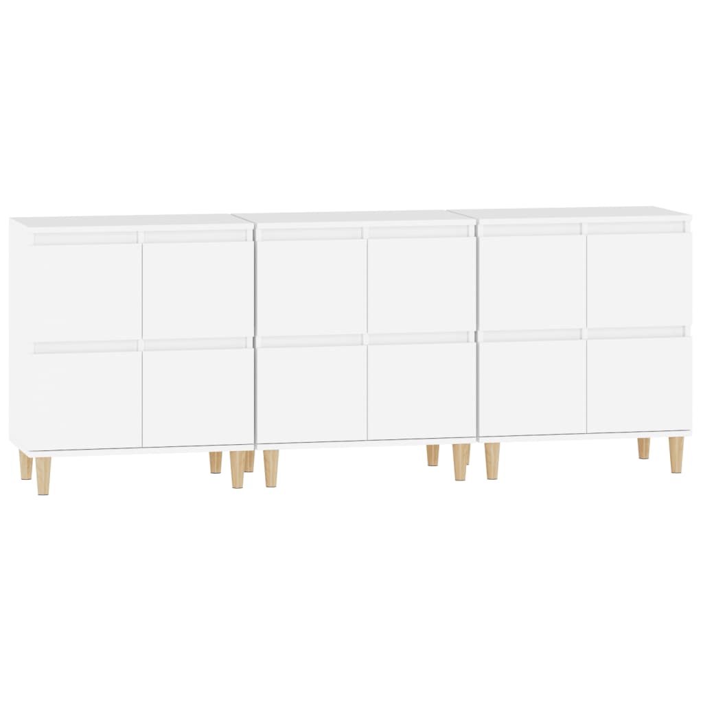 vidaXL Komody, 3 szt., białe, 60x35x70 cm, materiał drewnopochodny