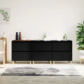 vidaXL Komody, 3 szt., czarne, 60x35x70 cm, materiał drewnopochodny