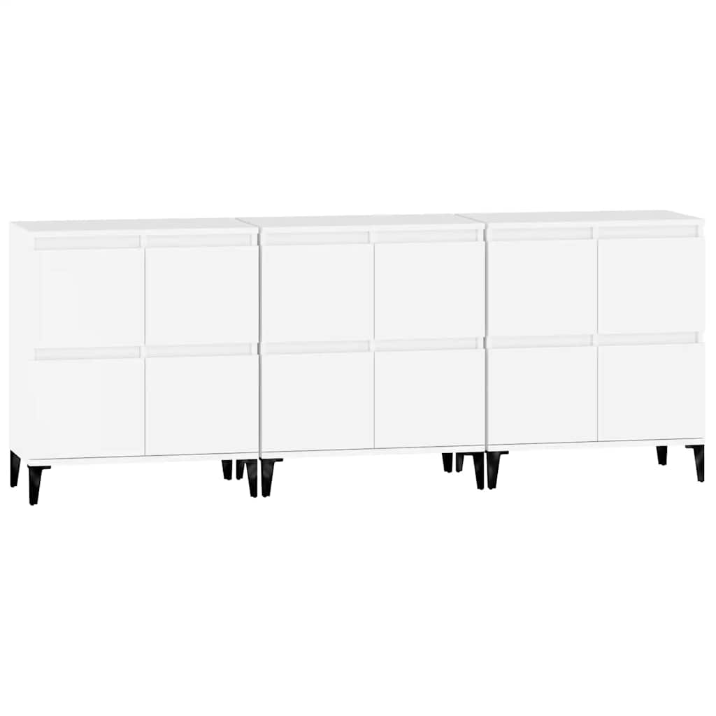 vidaXL Komody, 3 szt., białe, 60x35x70 cm, materiał drewnopochodny