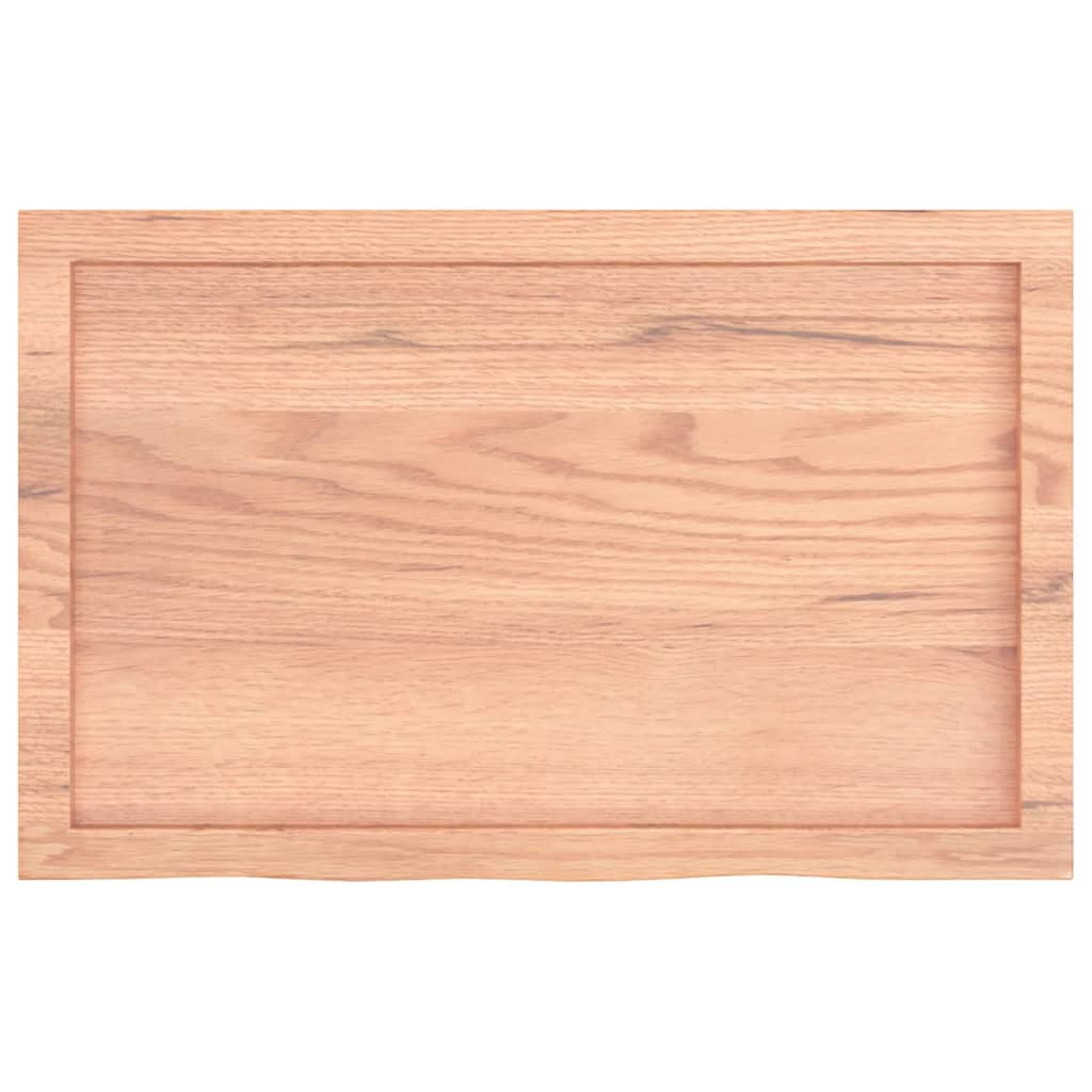 vidaXL Blat do łazienki, jasnobrązowy, 80x50x(2-6) cm, lite drewno
