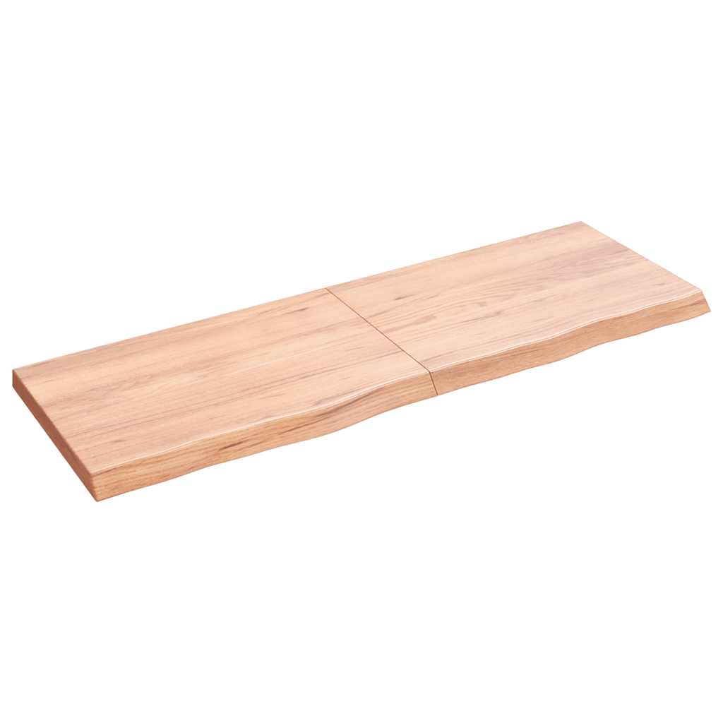 vidaXL Blat do łazienki, jasnobrązowy, 120x40x(2-4) cm, lite drewno