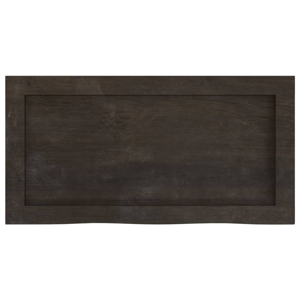 vidaXL Blat do łazienki, ciemnobrązowy, 60x30x(2-6) cm, lite drewno