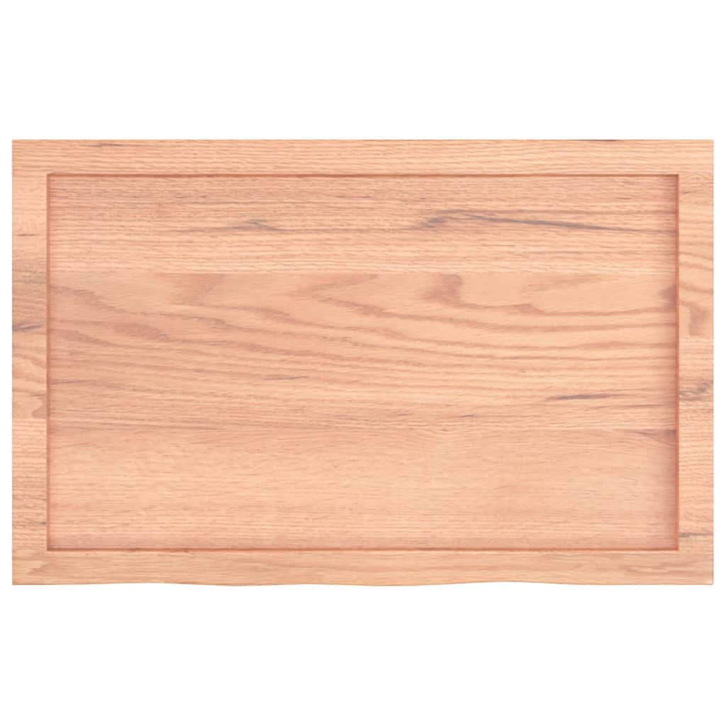 vidaXL Blat do stołu, jasnobrązowy, 80x50x(2-4)cm, lite drewno dębowe